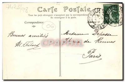 NICE — Ruines du Château — éditeur impr. sur la carte, n° 595 — Reverso