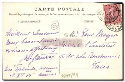 Nice — Hotel da Grã-Bretanha — Aldier & Cie — Verso