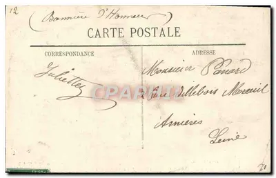 Carnaval de Nice 1908 — A Mala da Caridade — C. P. S., Paris — Verso