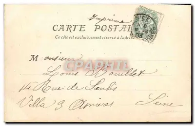 NICE - Klasztor Augustynów — widok budynku i ogrodu z palmami — wydawca anonimowy, nr 41 — Rewers