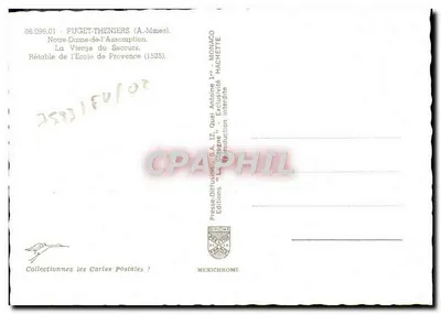 Rétablo da Escola da Provença — Nossa Senhora da Assunção — editor Presse-Diffusion "La Dîgne" — Verso