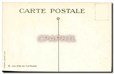 Les Pins w Cap-Martin — widok malowniczy — L'Énâtre, Wydawca, Nice, n°27 — Rewers