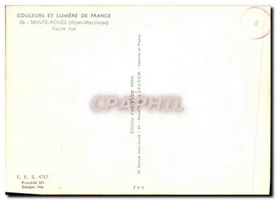 Sainte-Agnès — Oude straat — Uitgaven Jean-Jaurès, Parijs — Achterkant
