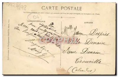 Cartolina d'epoca Saint Isidore Pres Nice Ligne Du Sud la France — Verso