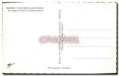 Saint-Jean-Cap-Ferrat — A praia, o porto e Saint-Hospice — Edições 'LA CIGOGNE' — Verso