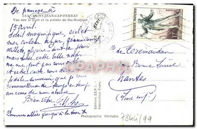 Saint-Jean-Cap-Ferrat — Widok na port i punkt Ste-Hospice — Wydawnictwo S.E.P.T. - Autentyczna produkcja — Rewers