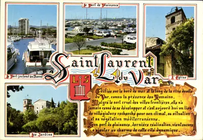 Saint-Laurent-du-Var — O Porto de Praia, a Igreja, os Jardins — Edições S.E.P.T., 35, Boulevard Gorbella — N° 117/104