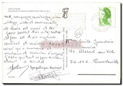 Saint-Laurent-du-Var — O Porto de Praia, a Igreja, os Jardins — Edições S.E.P.T., 35, Boulevard Gorbella — N° 117/104 — Verso