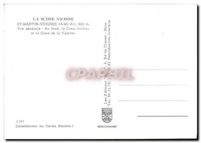 St-Martin-Vesubie — Algemene uitzicht — Antieke ansichtkaart Diplomate, n° 2397 — Achterkant