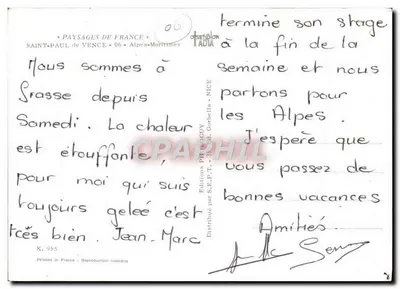 Saint-Paul-de-Vence — zamek i klasztor z XIII wieku — Wydawnictwo S.E.P.T. - NICE — Rewers