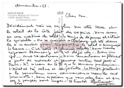 Fontaine au Chat — Côte d'Azur — Éditions Iris, Nice — Rewers