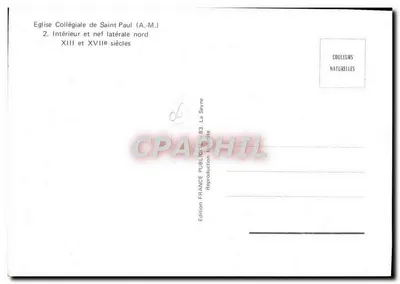 Kościoł Kolegiacki św. Pawła — Wnętrze i boczna nawy północna — XVIII wiek — Wydawnictwo La Seyne — Rewers