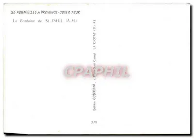Fontanna św. Pawła (A.M.) — Prowansja-Kraj Wysp Złotych — Wydawnictwo Colorima, nr 279 — Rewers