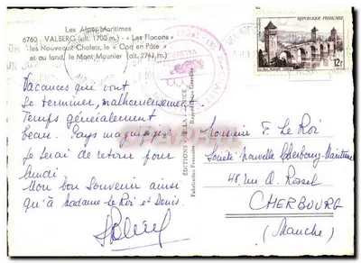 Alpes-Maritimes — Les Nouveaux-Chalets, o « Cog en Pâte » e o Mont Mounier — Edições Francesas — Verso