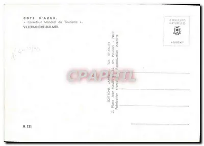 Villefranche-sur-Mer — panoramische en historische uitzicht — Label Edities — A 121 — Achterkant