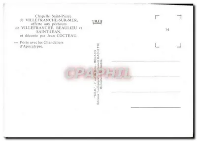 Capela São Pedro — Villefranche-sur-Mer — Editor Hachette — Verso