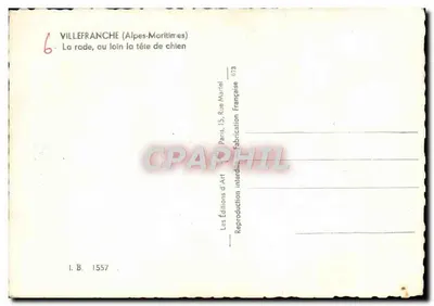 Villefranche (Alpi Marittime) — La baia, in lontananza la testa di cane — Les Éditions d'Art — Verso