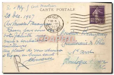 Villefranche - Cap Ferrat - De Rade en de Escadre — Uitgever J. Gilletta, n° 299 — Achterkant