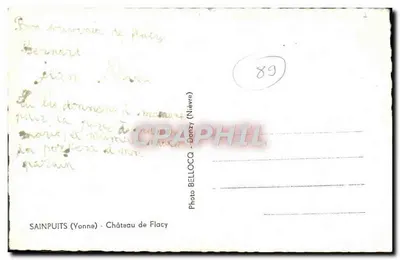 Sainpuits (Yonne) — Zamek Flacy — Photo Bellocq (Donzy, Nièvre) n°89 — Rewers