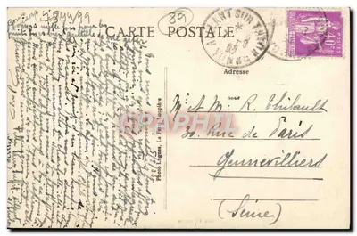 Aillant-sur-Tholon — Katedra Najświętszej Maryi Panny z Loreto z XII wieku — Wydawnictwo Yves Guiseau — Rewers