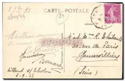 Aillant-sur-Tholon — Owce na pastwisku — Wyd. Vve Guilden — Rewers