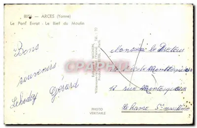 Arces (Yonne) — Il Pont Evrat - Il Bief del Mulino — Edizioni E. Mignon — Verso