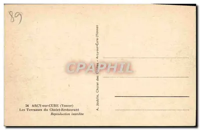 As Terras do Chalet-Restaurante — Arcy-sur-Cure (Yonne) — A. Joublin — Verso