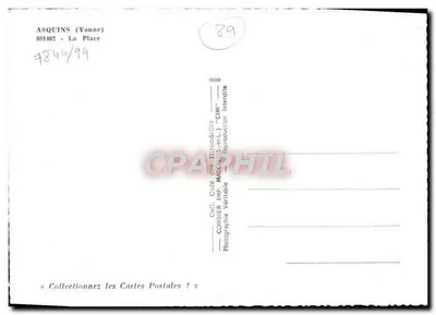 Asquins (Yonne) — A Praça — CINM — Verso