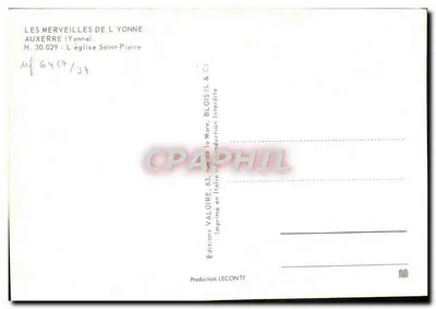 Auxerre - Kościół Świętego Piotra — Wydawnictwo Valoire, nr 30.029 — Rewers