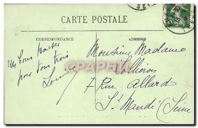 Auxerre — Pejzaż z Wieżą Zegarową z Belvédère Manificier — LL. — Rewers