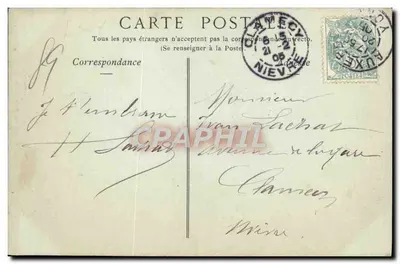 Auxerre — Zegar, widok z ulicy Paryż — Cliché Botex, wydawca Toulout — Rewers