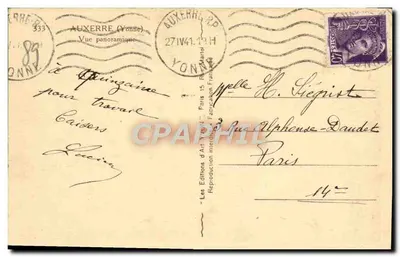 Auxerre (Yonne) — vista panorâmica — Les Éditions d'Art, Paris — Verso