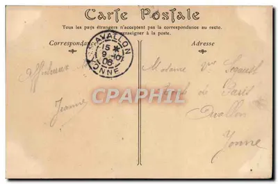 Auxerre — Widok z brzegów Yonne — Toulout, wydawca — Rewers