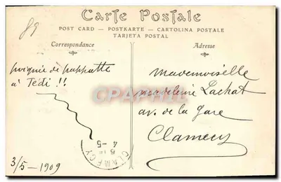AUXERRE — Statua Paula Bert — wyd. Toulot — Stara pocztówka — Rewers