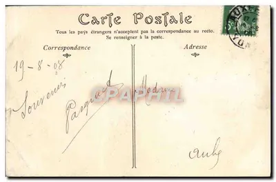 Auxerre — Katedra, widok z kościoła św. Piotra — Fototypia — Rewers