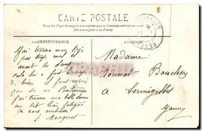 Auxerre — Statua Paula Bertego — Ch. Monneret, Wyd. — Rewers
