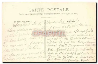 Avallon — Widok ogólny — Pothain, wydawca-księgarnia, Avallon, nr 33 — Rewers