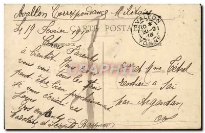 Avallon — Widok z Drogi z Lormes — Pothain, wyd. Avallon — Rewers