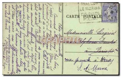 O Tio no Molino Cadoux — Avallon — Ed. H. Couron — Verso