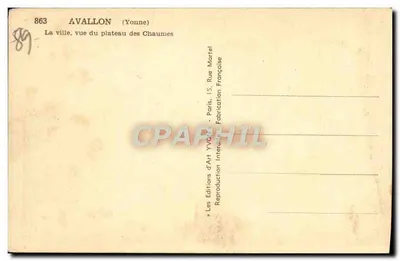 Avallon (Yonne) — widok z plateau Chaumes — Wydawnictwo Sztuki Yvonne, Paryż — Rewers