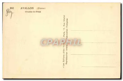 Avallon (Yonne) — Cousin-le-Pont — Les Editions d'Art Yvonne, Paris — Verso