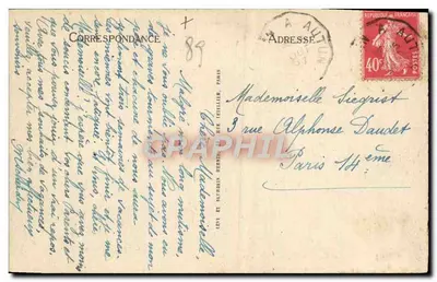 Avallon - Widok na most Cousin-le-Pont — Wydawnictwo Magasins Musettes, nr 3 — Rewers