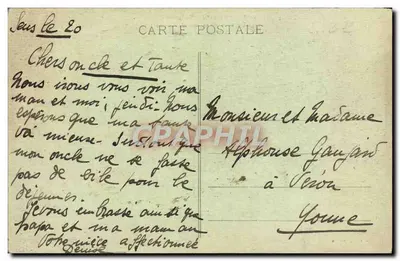 Avallon - Vale do Cousin - O Ponte dos Guardas — Pothain, editor Avallon, n° 50 B — Verso