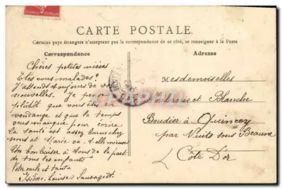 Avallon (Yonne) — Estátua e Promenade Vauban — B. F., Paris — Verso