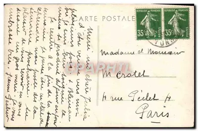 Bilhete postal antigo Bleneau La Prairie — Verso