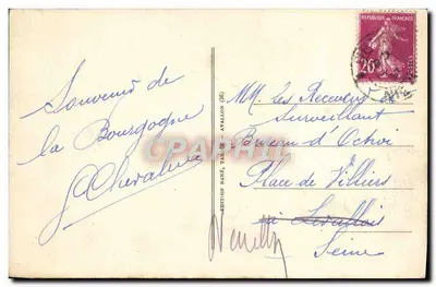 Entorno de Avallon — Chastellux — Vista del Castillo — Edición René, Avallon (38) — Reverso