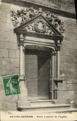 Châtel-Censoir — Porta lateral da igreja — Cliché Toulot, editor