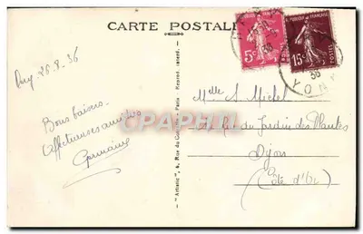 Héry (Yonne) - Monument aos Mortos — n° 536 4 — Verso
