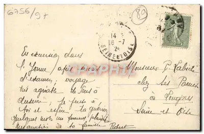 Joigny (Yonne) — Vue prise de la Côte Saint-Jacques — éditeur impr. sur la carte — Verso