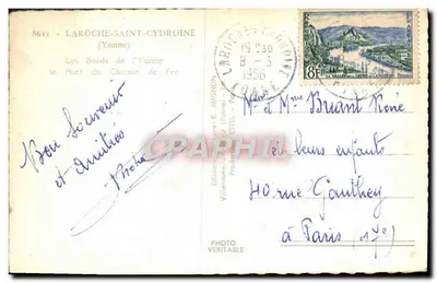 As margens do Yonne — o Ponte do Caminho de Ferro — Edição E. Mignon, Villeneuve-la-Garenne — Verso